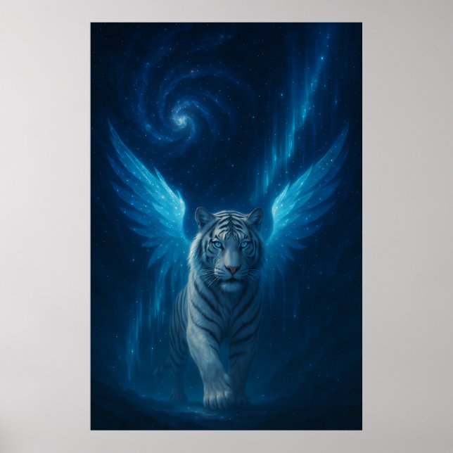 Fantasy White Tiger – Mystic Aura Series Poster (Front)