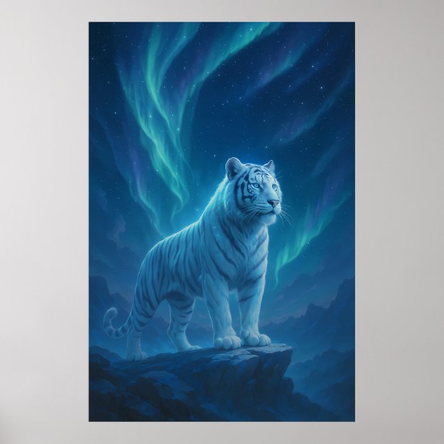 Fantasy White Tiger – Mystic Aura Series Poster (Front)