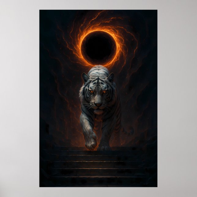 Fantasy White Tiger – Mystic Aura Series Poster (Front)