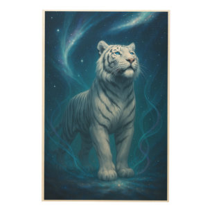 Fantasy White Tiger – Mystic Aura Series Wood Wall Art