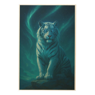 Fantasy White Tiger – Mystic Aura Series Wood Wall Art