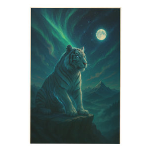 Fantasy White Tiger – Mystic Aura Series Wood Wall Art