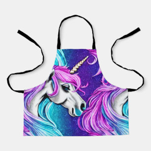 Fantasy White Unicorn Seamless Pattern Apron