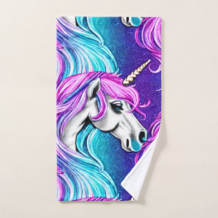 Fantasy White Unicorn Seamless Pattern Bath Towel Set