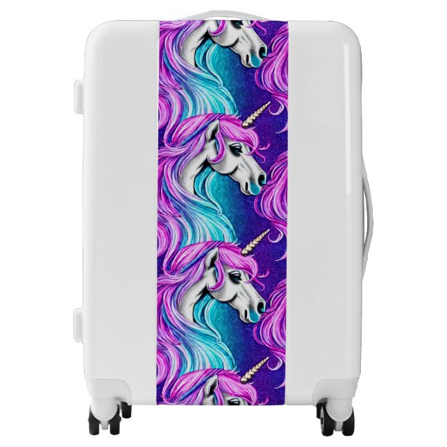 Fantasy White Unicorn Seamless Pattern Luggage (Front)