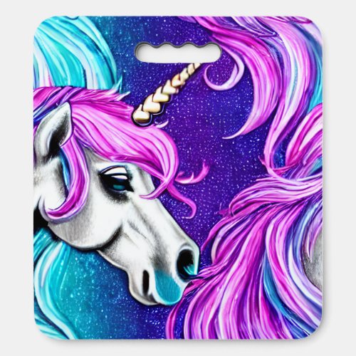 Fantasy White Unicorn Seamless Pattern Seat Cushion