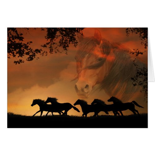 Fantasy Wild Horses Spiritual Card