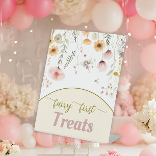 Fantasy wildflower fairy first Pedestal Sign