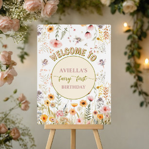 Fantasy wildflower fairy first Welcome sign