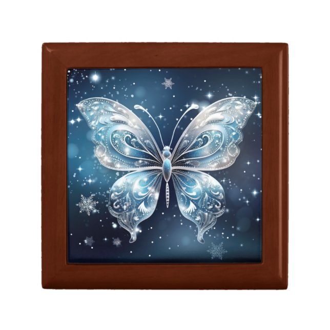Fantasy Winter Blue Butterfly Gift Box (Front)