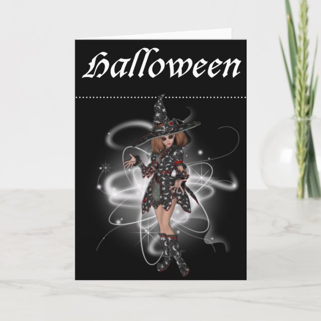 Fantasy Witch 6 Halloween Greeting Card (Front)