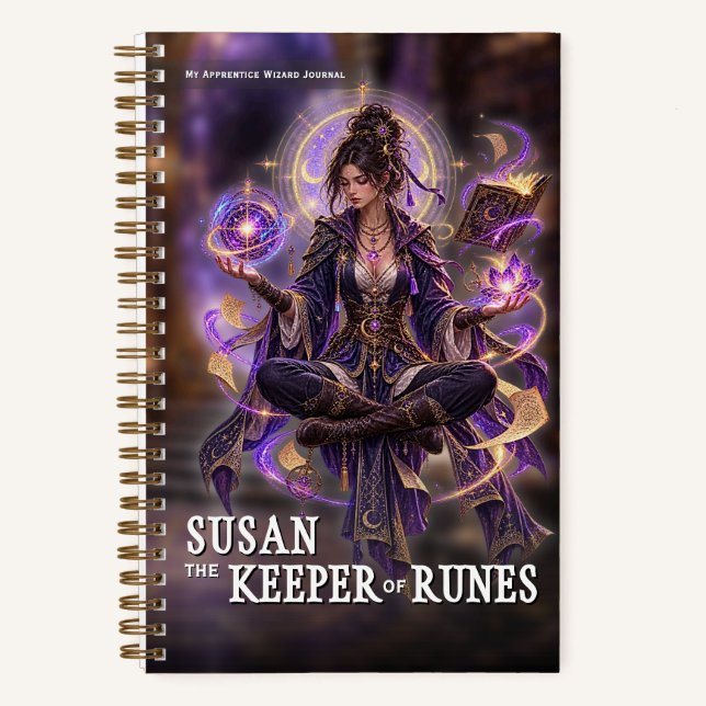 Fantasy Wizard Runes Adventure Notebook (Front)