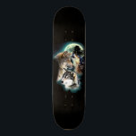 Fantasy Wolf Moon Mountain Skateboard Deck<br><div class="desc">wolf,  wolves,  fantasy,  indian,  wolf moon,  native wolf,  wolf deco,  wolf gift,  wolves deco,  wolves gift, </div>