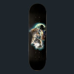 Fantasy Wolf Moon Mountain Skateboard Deck<br><div class="desc">wolf,  wolves,  fantasy,  indian,  wolf moon,  native wolf,  wolf deco,  wolf gift,  wolves deco,  wolves gift, </div>