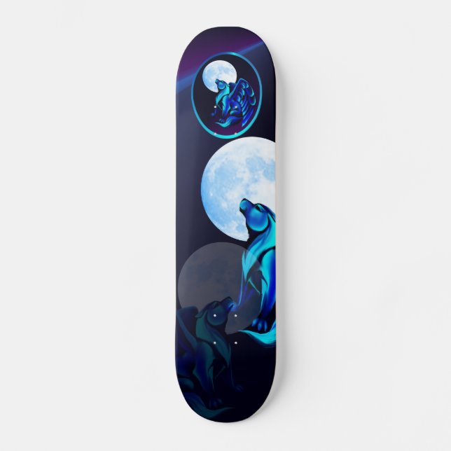 Fantasy Wolf Skateboard (Front)