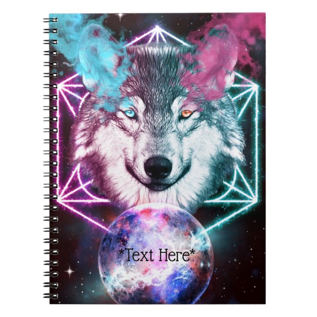 Fantasy Wolf Spiral Notebook (Front)