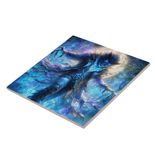 Fantasy Wolf  World Ceramic Tile (Side)