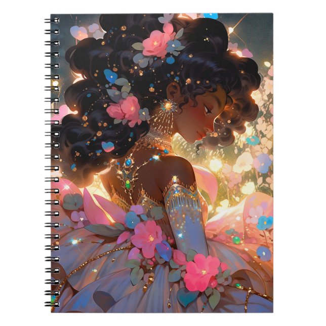 Fantasy Woman African American Art Notebook (Front)