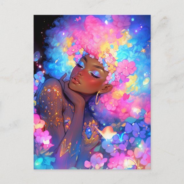 Fantasy Woman African American Art Postcard (Front)