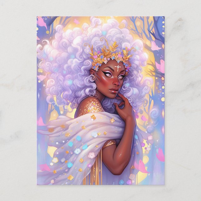 Fantasy Woman African American Art Postcard (Front)