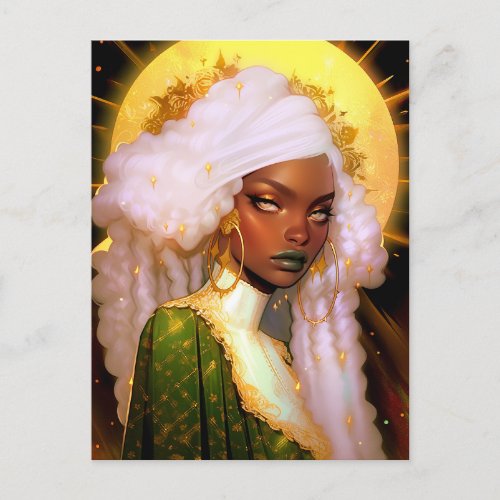 Fantasy Woman African American Art Postcard