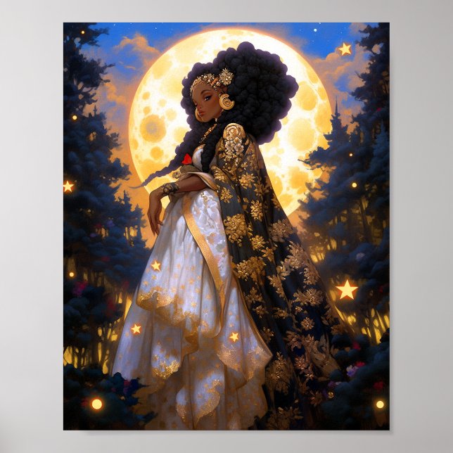 Fantasy Woman African American Art Poster (Front)
