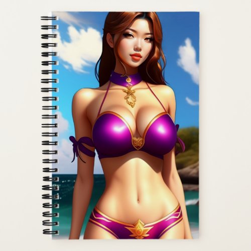 Fantasy woman in purple bikini Notebook
