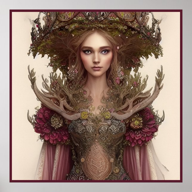 Fantasy Woman of Flowers and Nature Poster (Front)