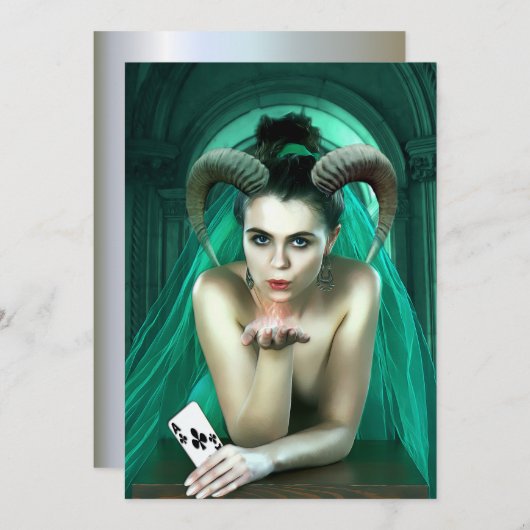 Fantasy Woman Playing Poker (Front/Back)