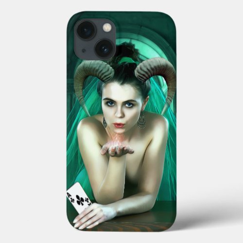 Fantasy Woman Playing Poker Case_Mate iPhone Case