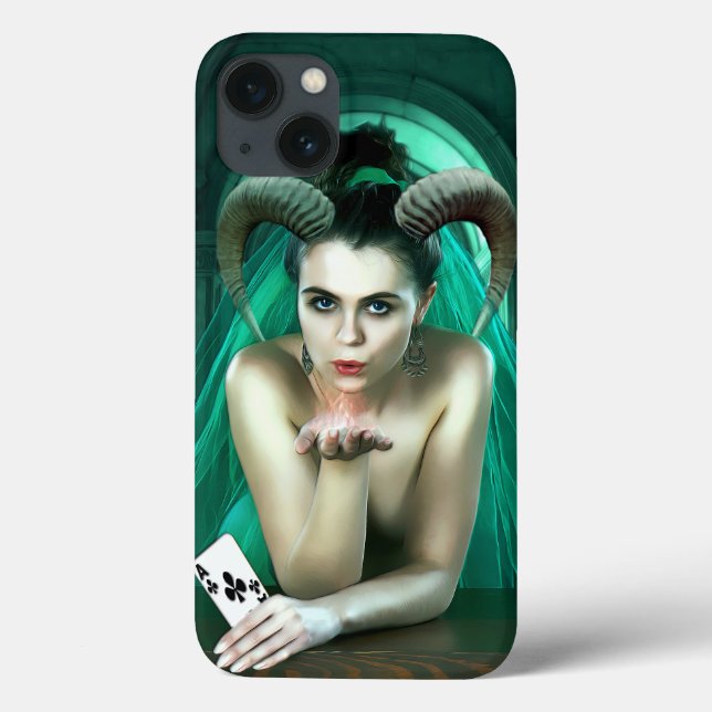Fantasy Woman Playing Poker Case-Mate iPhone Case (Back)