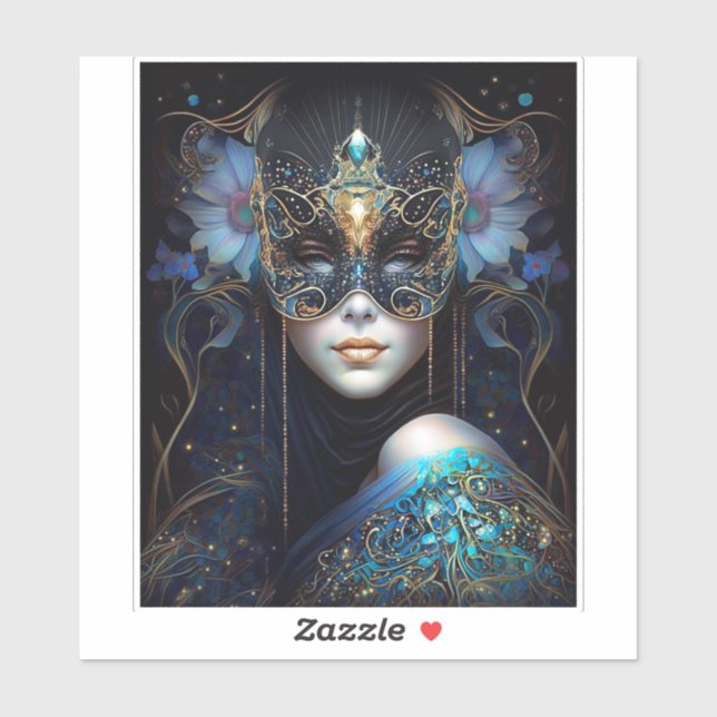 Fantasy Woman Wearing Mask Sticker (Sheet)