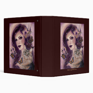 Fantasy women with cat by Renee Lavoie  3 Ring Binder