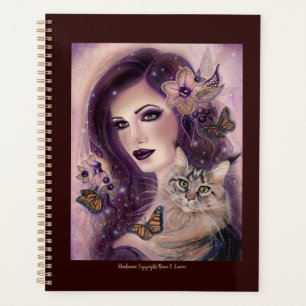Fantasy women with cat by Renee Lavoie  Canvas Pri Planner