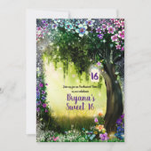 Fantasy Woodland Enchanted Glow Forest Sweet 16 Invitation (Front)