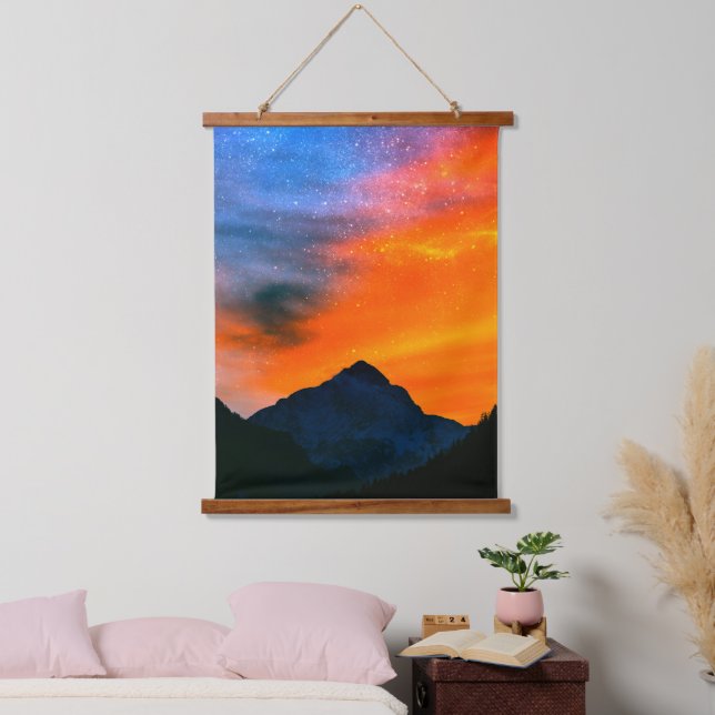 Fantasy world at mountains hanging tapestry (Bedroom)