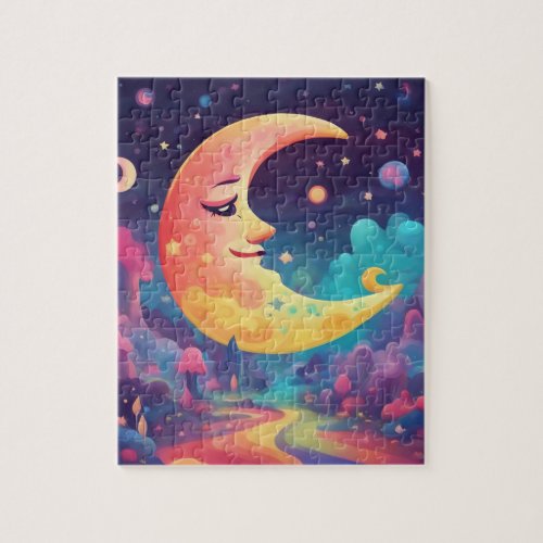 Fantasy World Colorful Moon Jigsaw Puzzle