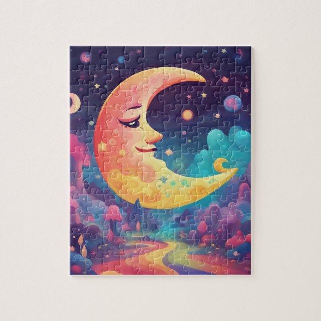 Fantasy World Colorful Moon Jigsaw Puzzle (Vertical)