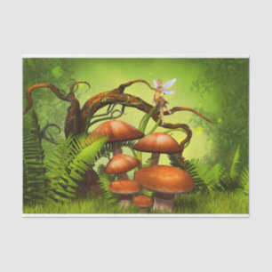 Fantasy World Forest, Large Mushrooms and Fairy Tissue Paper
