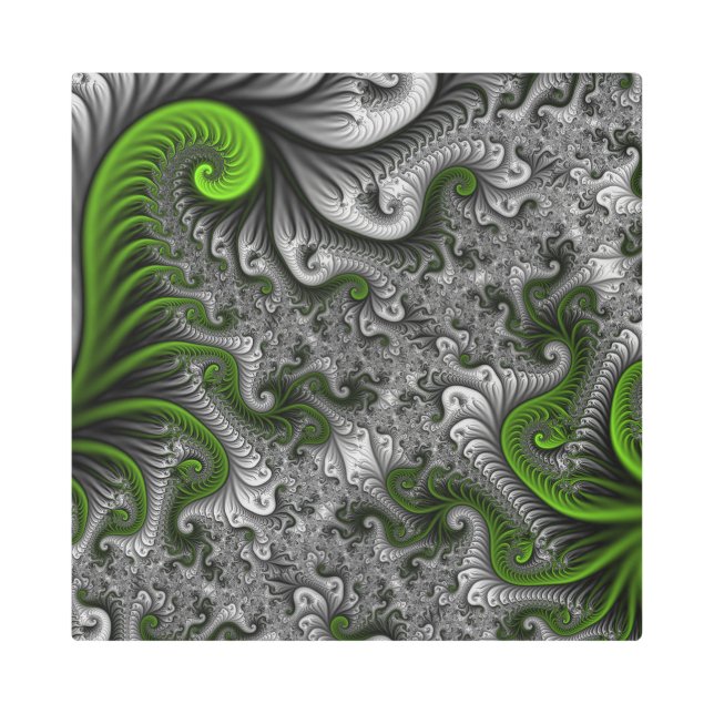 Fantasy World Green And Gray Abstract Fractal Art (Front)