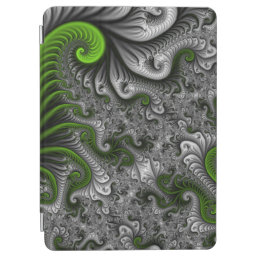 Fantasy World Green And Gray Abstract Fractal Art iPad Air Cover