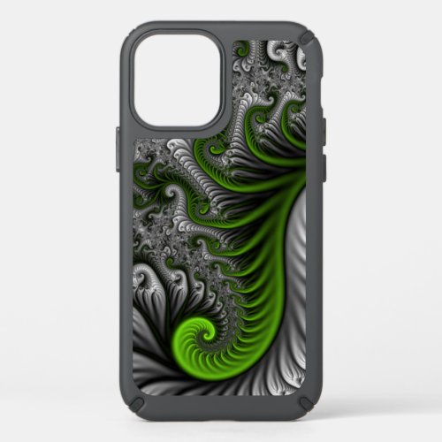 Fantasy World Green And Gray Abstract Fractal Art Speck iPhone 12 Case