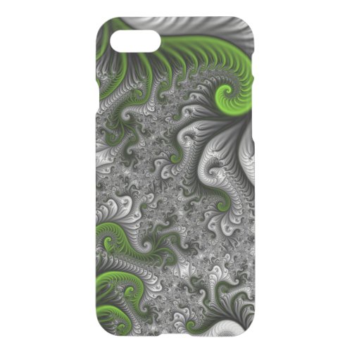 Fantasy World Green And Gray Abstract Fractal Art iPhone SE87 Case