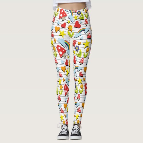 Fantasy World on Lined Note Paper Leggings