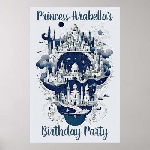 Fantasy Worlds Fairytale Castle City Poster