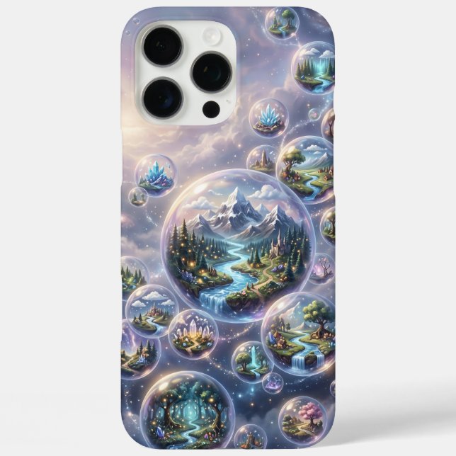 Fantasy Worlds in Floating Cosmic Bubbles Case-Mate iPhone Case (Back)