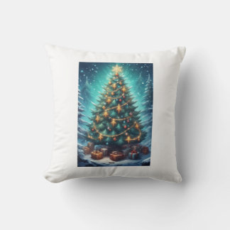 Fantasy Xmas Tree Throw Pillow