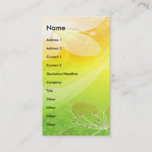 FANTASY YELLOW AND GREEN FLORAL BUSINESS CARD