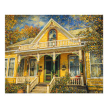 Fantasy Yellow Victorian House