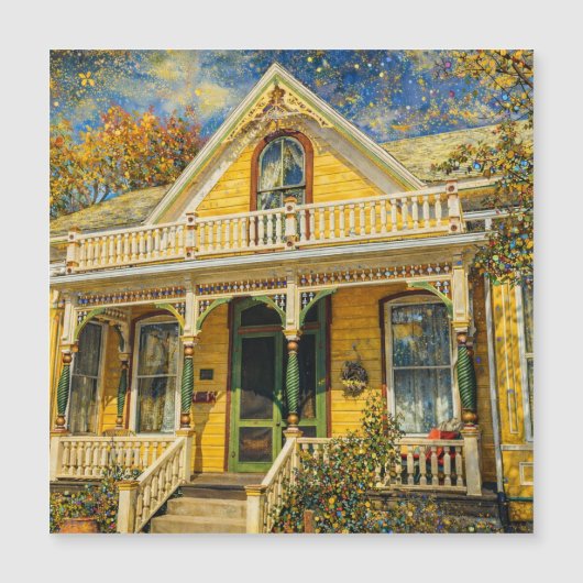 Fantasy Yellow Victorian Magnet (Front)